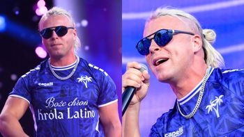 Skolim dokazuje na scenie "Lata z Radiem i TVP" w koszulce Z WIZERUNKIEM JEZUSA... (WIDEO)