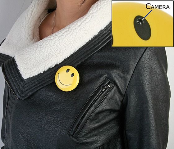 Smiley Badge Spy Camera