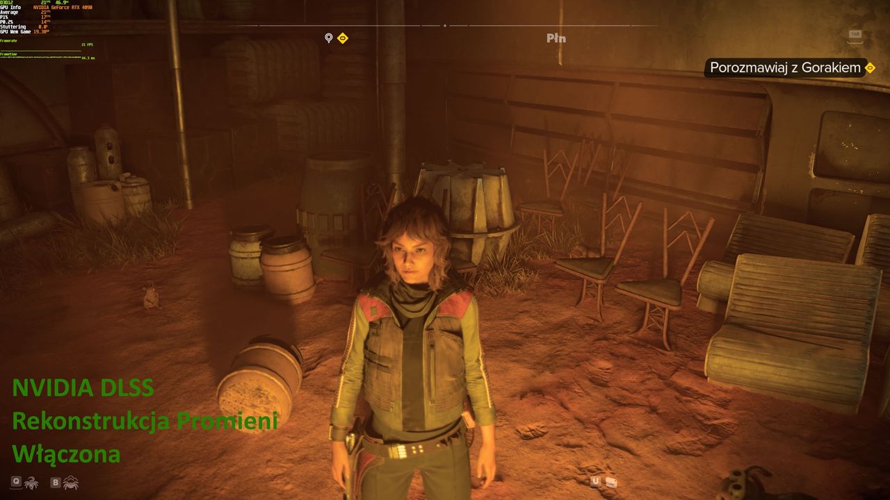 Star Wars Outlaws (PC) - porównanie ustawień odszumiania 1 - DLSS RR ON