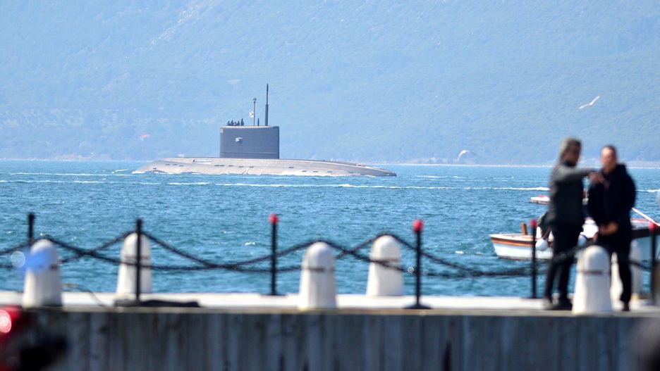 Russian submarine passes through Dardanelles Strait
CANAKKALE, TURKEY - MARCH 15: Russian submarine "RFS B-265 Krasnodar" passes through Dardanelles Strait in Canakkale, Turkey on March 15, 2019.
 (Photo by Burak Akay/Anadolu Agency/Getty Images)
Anadolu
Turkey, Canakkale, Russian, march, submarine, Dardanelles Strait, 2019, RFS B-265 Krasnodar, FeedRouted_Global