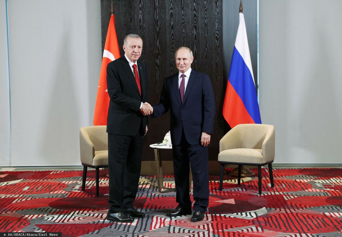 Prezydent Turcji Recep Tayyip Erdogan i Władimir Putin