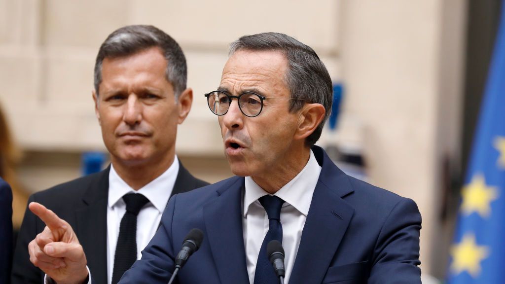 Handover Ceremony Between French Ministers
PARIS, FRANCE - SEPTEMBER 23:Handover of power at the Hotel de Beauvau between Gerald Darmanin and the new Minister of the Interior, Bruno Retailleau, on September 23, 2024 in Paris, France. (Photo by Antoine Gyori - Corbis/Corbis via Getty Images)
Antoine Gyori - Corbis