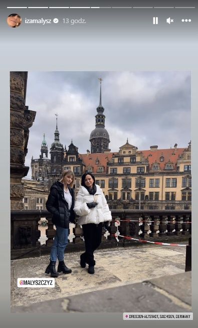 Izabela Małysz z córką w Dreźnie