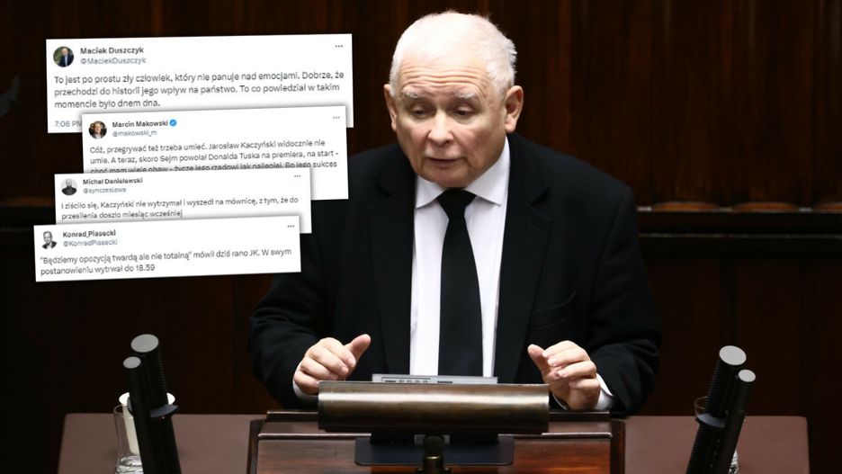  Lawina komentarzy w sieci po wtargnięciu na mównicę przez Jarosława Kaczyńskiego