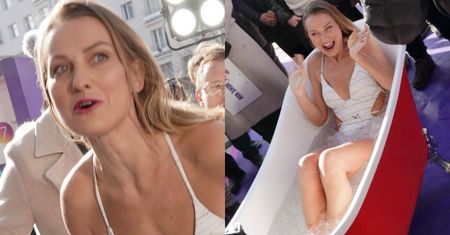 Joanna Moro w wyciętym kostiumie kąpielowym wskoczyła do wanny z lodem przed studiem "DDTVN"