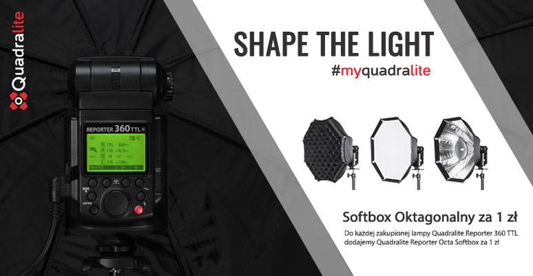 Kup lampę Quadralite Reporter 360 TTL, a softbox dostaniesz  za 1 zł 2