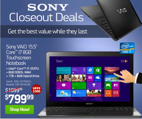 Patrząc na tę reklamę, można odnieść wrażenie, że Sony zaczęło produkować 30-calowe laptopy. Możliwe też, że ręka na zdjęciu należy do 3-latka. Tylko co się stało z jego palcami?