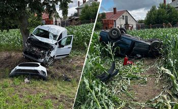 Auto na drzewie, drugie w polu. Koszmarny wypadek na Lubelszczyźnie