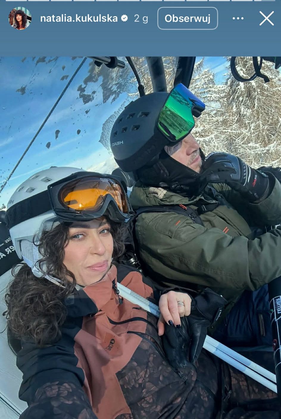 Natalia Kukulska z rodziną na nartach