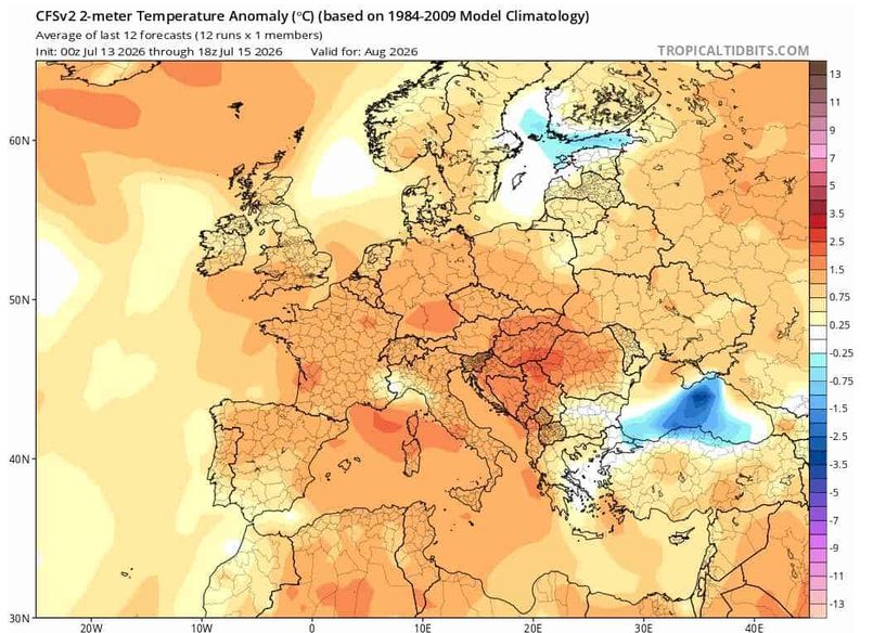 Temperatura powietrza w sierpniu