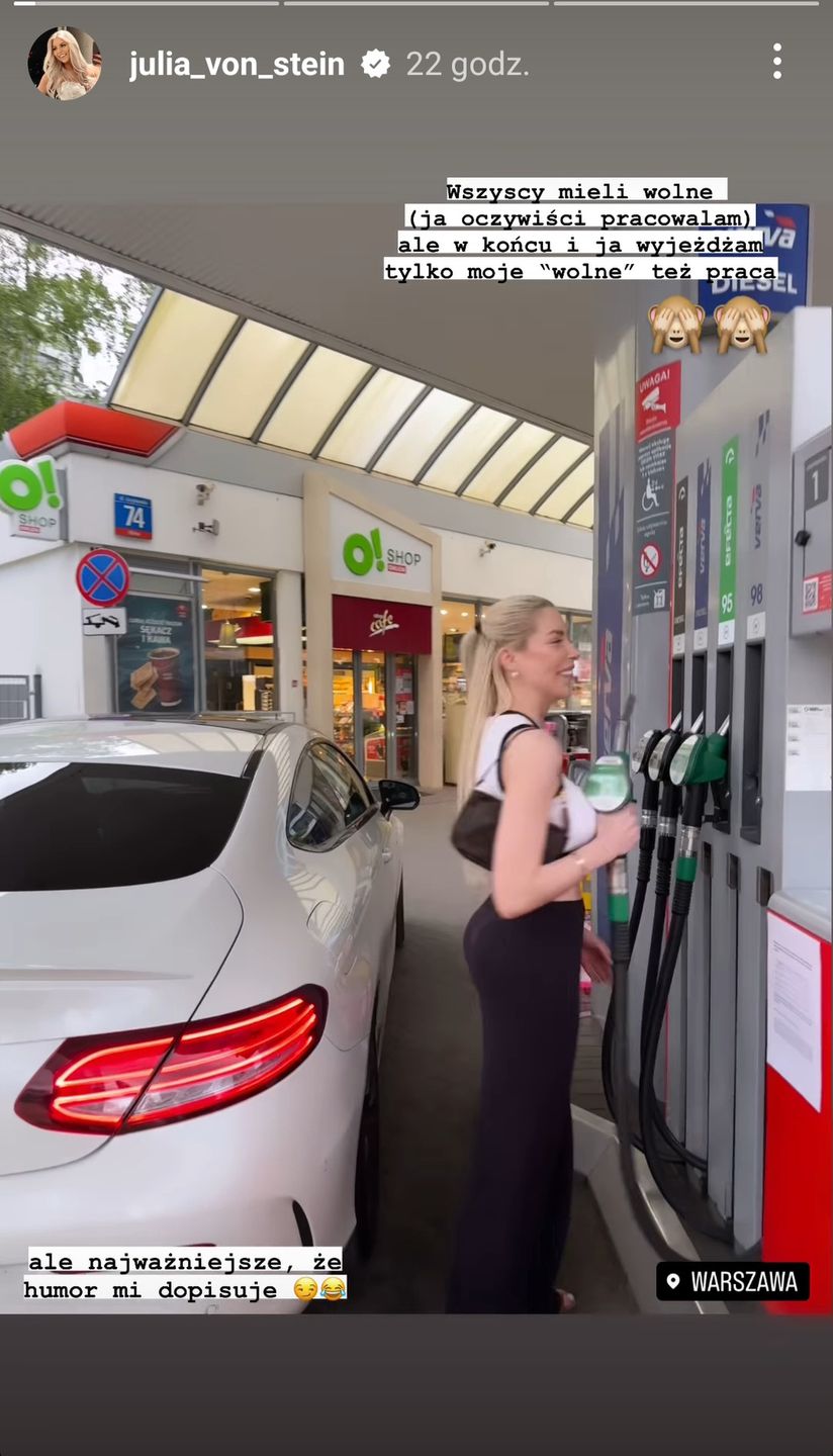 Julia von Stein psioczy na ceny paliwa (FOTO)