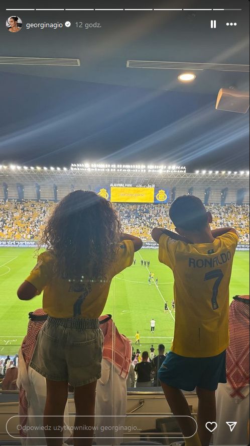 Cristiano's children at the match