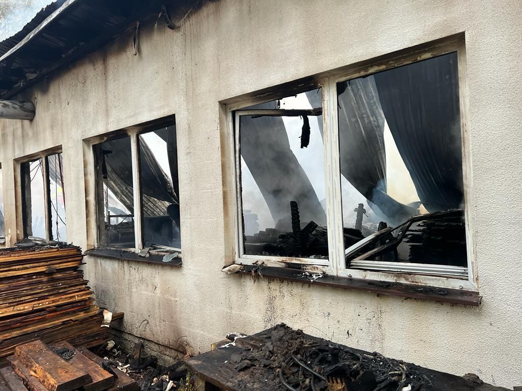 Pożar stolarni w Krężnicy Jarej
