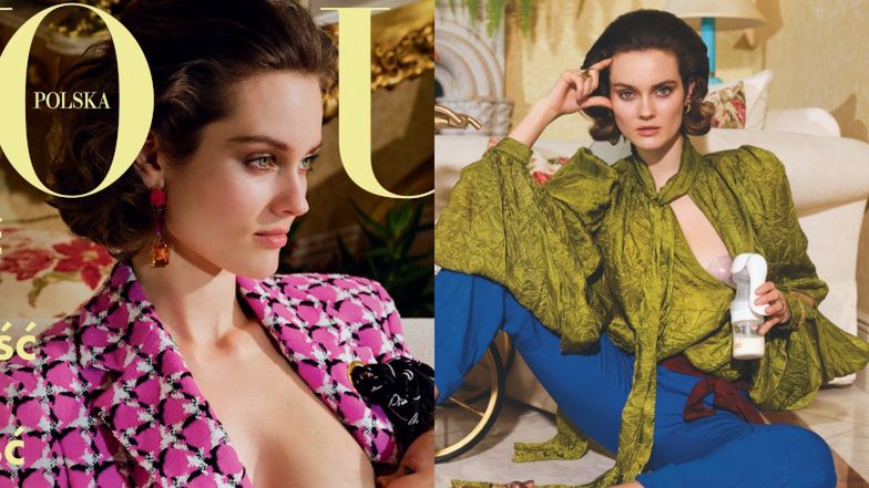 Monika Jagaciak wraca do modelingu, KARMIĄC CÓRECZKĘ na okładce "Vogue'a" (ZDJĘCIA)