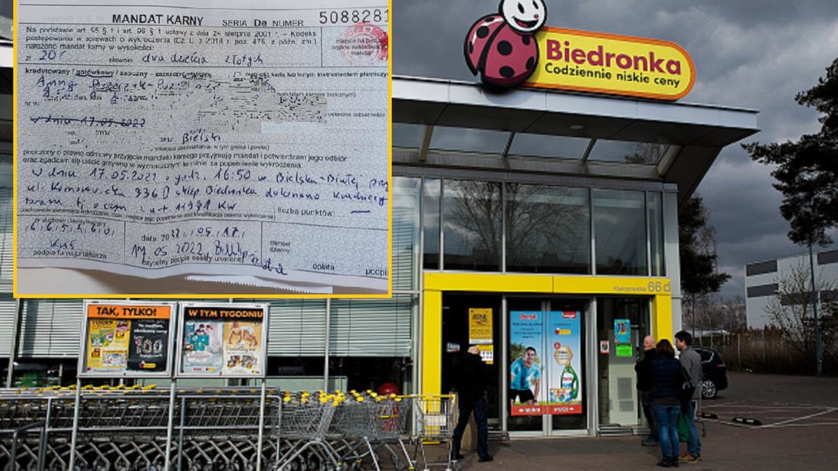 Klientka otrzymała mandat za "kradzież" w Biedronce 