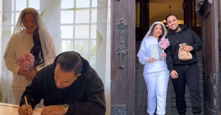 Przysięgali sobie miłość w DRESACH. Pod kościołem zjedli hamburgery. W sieci dym: "Ja bym tak nie chciała" (WIDEO)