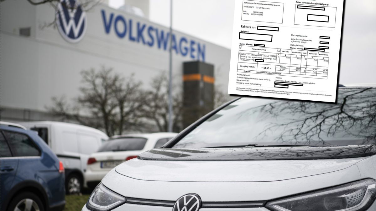 Faktura na 61,5 zł za udostępnienie danych klienta VWFS