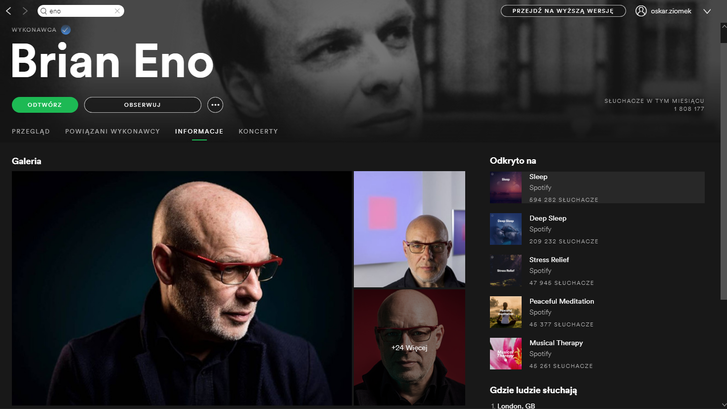 Brian Eno dzisiaj, w Spotify.