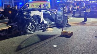 Zablokowana trasa S2 po wypadku za Konotopą w kierunku Terespola. BMW wjechało w tył Audi, 4 osoby ranne