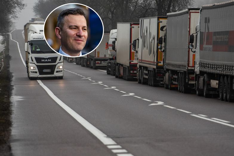 Kolejka ciężarówek na granicy z Ukrainą i Serhij Nikołajczuk