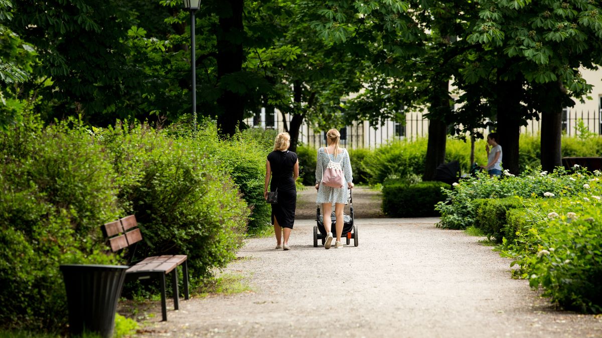 spacer park rodzina matka dziecko wózek 500+ rodzice dzieci