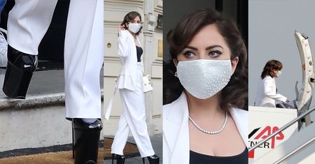 Lady Gaga wylatuje z Włoch w butach na GIGANTYCZNYCH platformach (ZDJĘCIA)