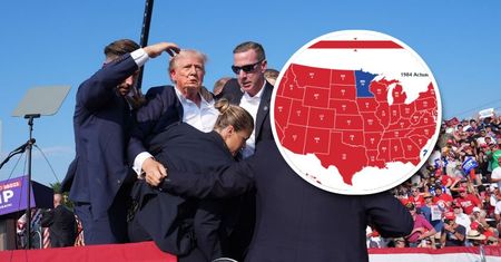 Stara mapa mówi wiele. USA będą "czerwone" po zamachu na Trumpa?