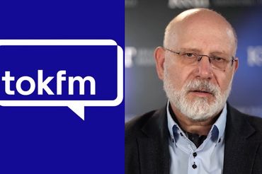 Logo Radia TOK FM i Maciej Świrski