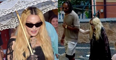 Madonna kroczy na kolację w Portofino w towarzystwie młodszego o 37 lat kochanka. Ładna para? (ZDJĘCIA)