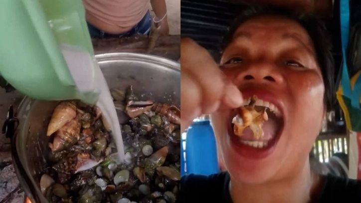 Influencerka kulinarna nagrała, jak je  "diabelskiego kraba"