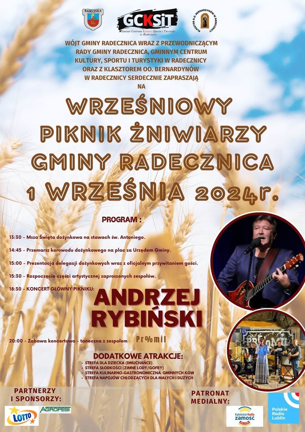 Dożynki w Radecznica 2024 - plakat, program wydarzenia