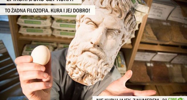 Arystoteles, Sokrates i Pitagoras w kampanii „Jajko czy kura?”