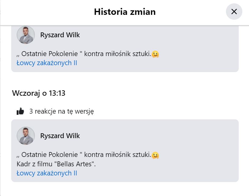 Reedycja wpisu posła