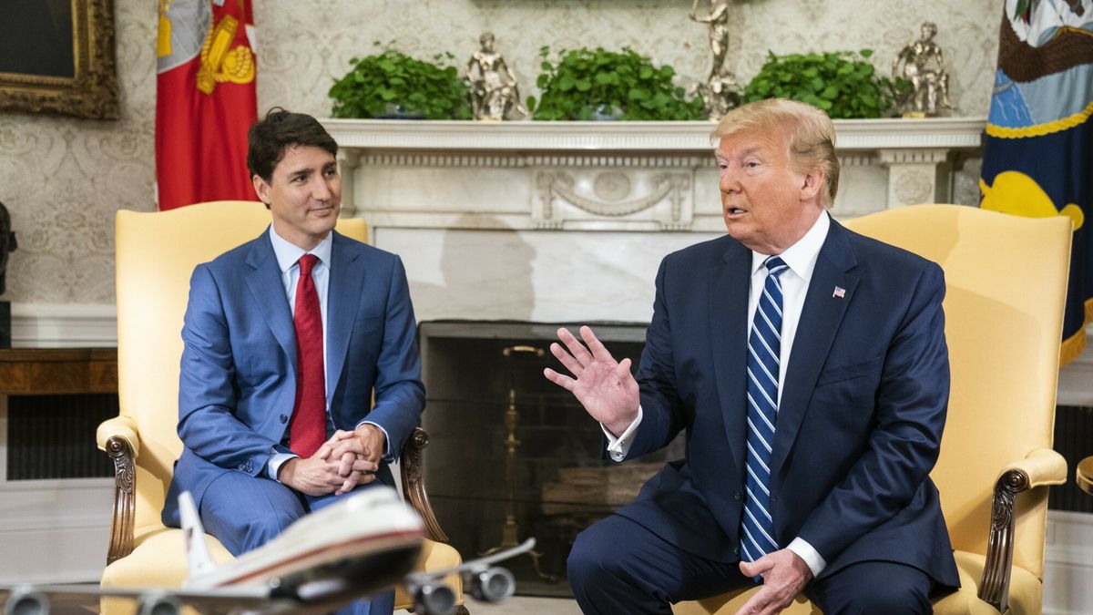 Prezydent Trump i premier Trudeau na spotkaniu w Waszyngtonie w 