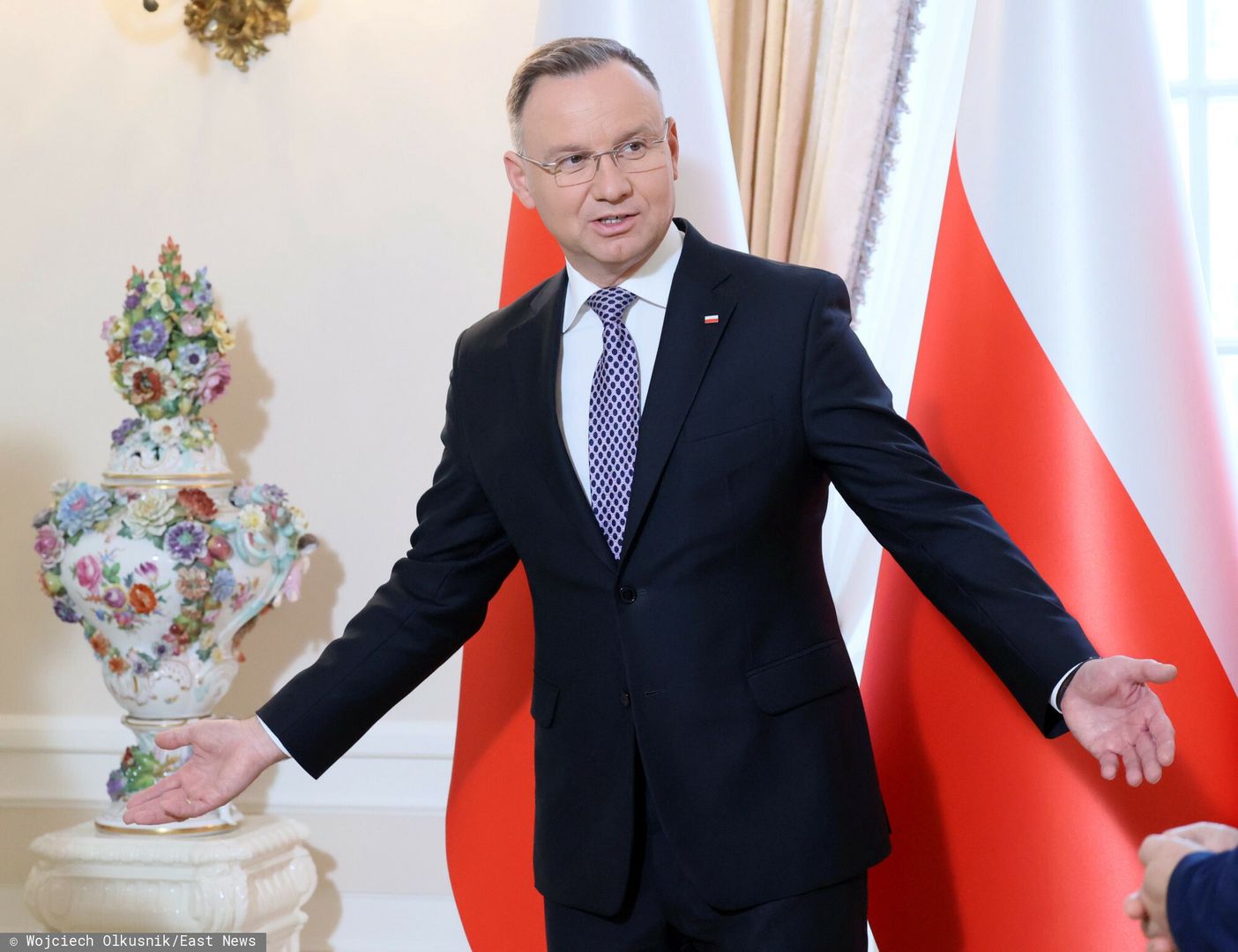 Minister S�jka nowym cz?onkiem Rady Dialogu Spo?ecznego
Fot. Wojciech Olkusnik/East News, Warszawa, 13.10.2023. Uroczystosc powolania minister zdrowia Katarzyny Sojki na nowego czlonka strony rzadowej Rady Dialogu Spolecznego, w Palacu Prezydenckim.
N/z: prezydent Andrzej Duda
Wojciech Olkusnik