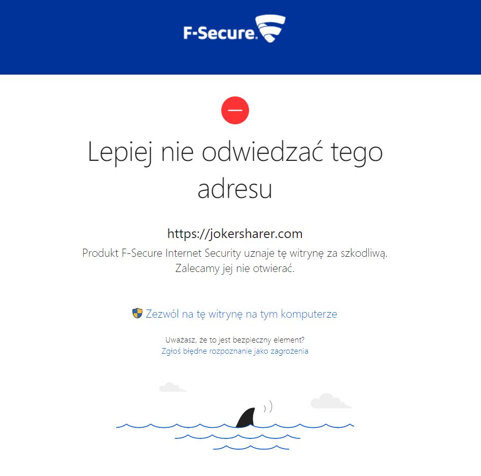 Strona, do której prowadzi link, jest niebezpieczna