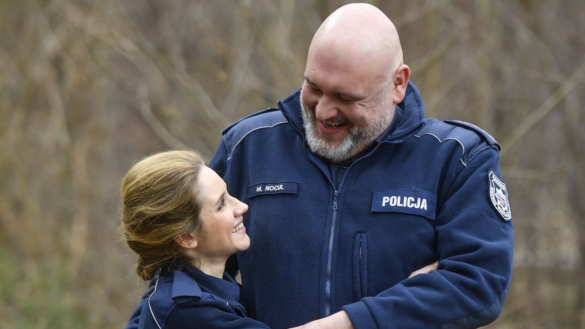 Michał Piela na planie "Ojca Mateusza" (marzec 2023)