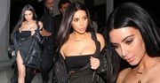 Kim Kardashian ze ściśniętym biustem i gołą nogą (ZDJĘCIA)