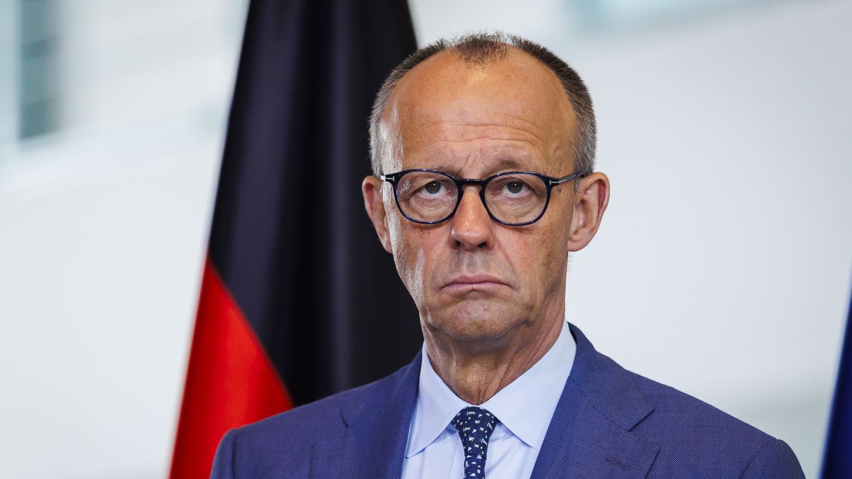 BERLIN, GERMANY - MAY 19: Friedrich Merz, Federal Chancellor, is pictured during a press conference at the Federal Chancellery on May 19, 2026 in Berlin, Germany. (Photo by Amrei Schulz/Photothek via Getty Images)
