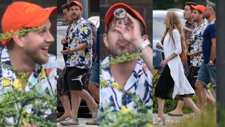 Antek Królikowski relaksuje się podczas wyjścia z Izabelą i znajomymi