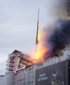 Symbol Kopenhagi w ogniu. Olbrzymi pożar