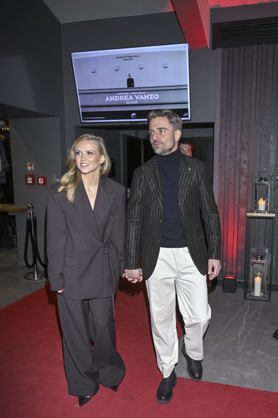 Agnieszka Kaczorowska i Marcin Rogacewicz na premierze