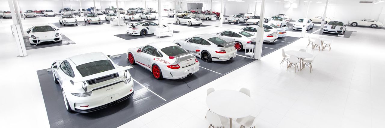 Collection of white Porsches