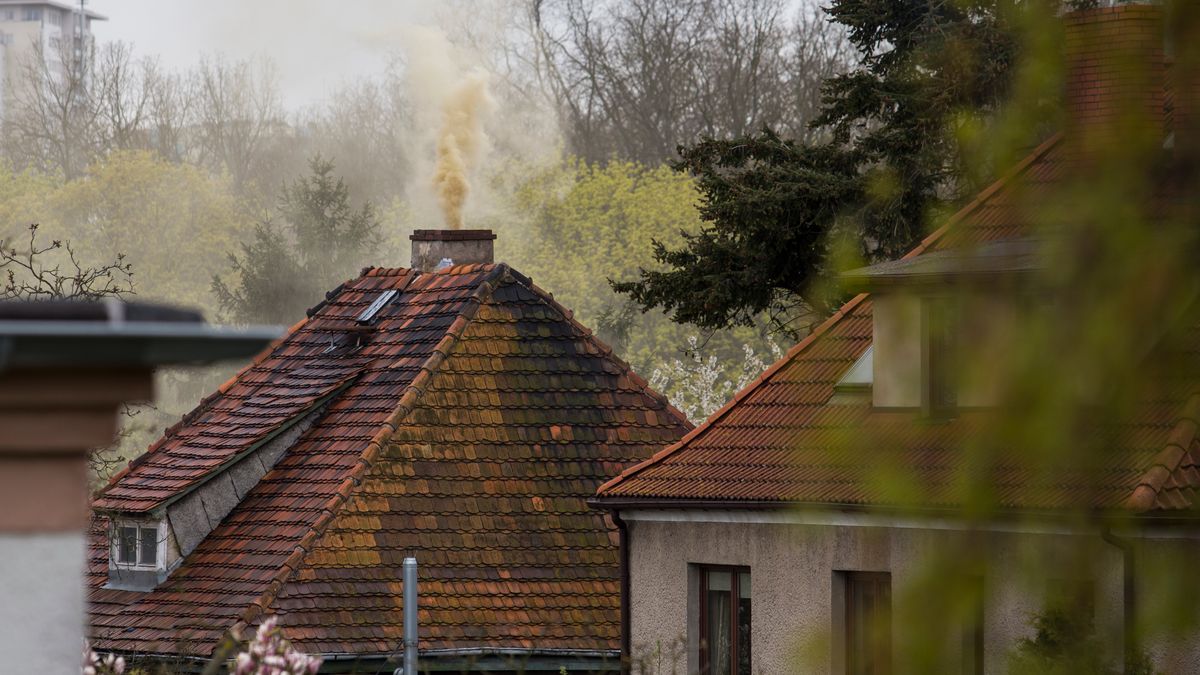 dom, kopciuch, dym, kopci, budowa, architektura, kraj, chata, niebo, dach