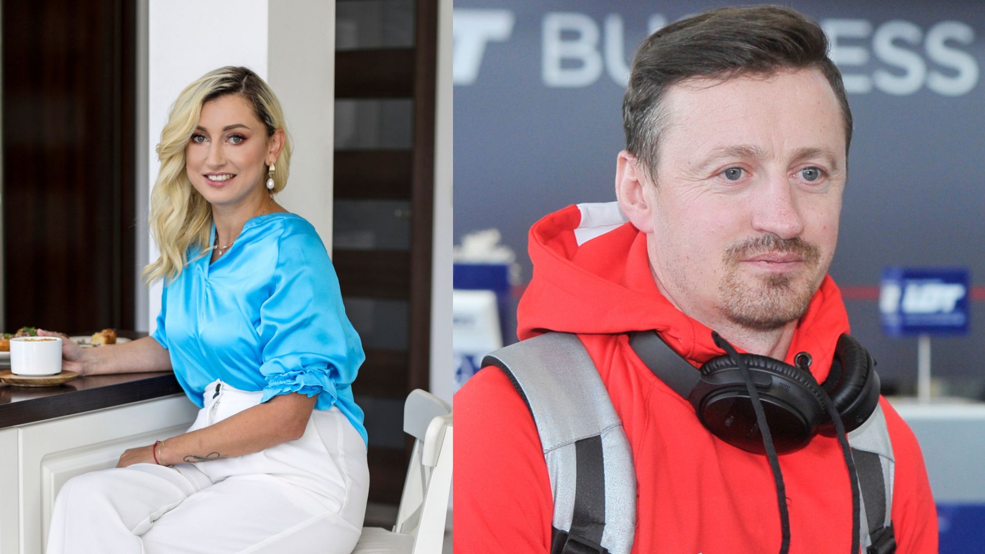 Justyna Żyła i Adam Małysz