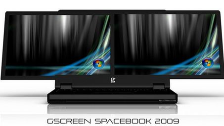 Notebook gScreen z podwójnym ekranem złapany na filmie 1