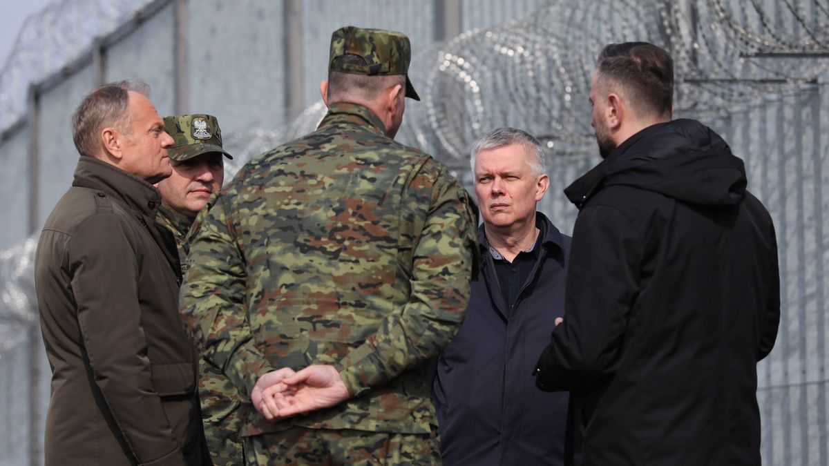 Premier i ministrowie na granicy z Białorusią, 22.03.2025 r.