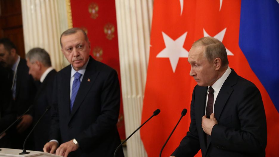 Prezydenci Turcji i Rosji po jednym ze swoich spotkań.