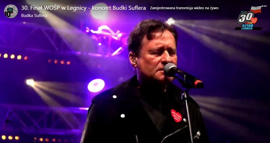 Jacek Kawalec występuje z Budką Suflera na finale WOŚP 