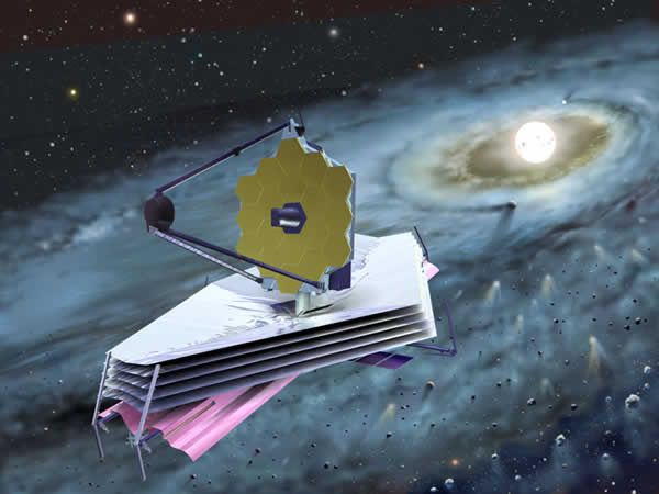 Teleskop Webba w kosmosie - wizja artystyczna